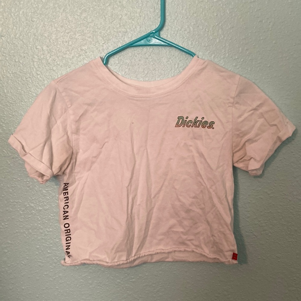 Womens White Dickey’s Crop Top Medium